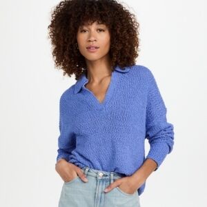 Zoe Relaxed Polo Sweater in Azure BluePISTOLA/ANTHROPOLOGIE. Size XS.